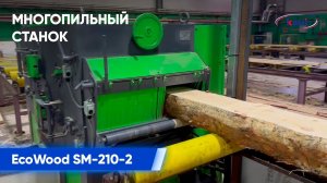 Распиловка бруса на 2х-вальном многопильном станке EcoWood SM-210-2