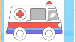 Раскраска машинка скорая помощь 🚑 для детей