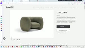 Моделирование в Solid Works  кресла Cinnamon Molteni