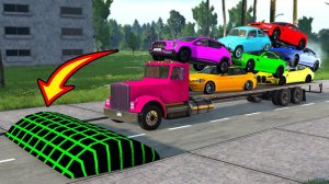 Автомобили против огромных лежачих полицейских - BeamNG Drive - 🔥 Сборник ULTIMATE Edition