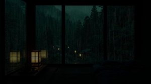 ШУМ ДОЖДЯ В УЮТНОМ ЛЕСНОМ НОМЕРЕ | ЗВУКИ ДОЖДЯ ДЛЯ СНА 🌲🌧️
