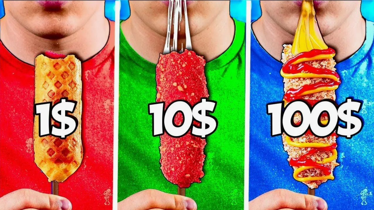 1$ vs 10$ vs 100$ КОРН-ДОГ смотреть онлайн