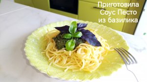 Соус Песто из нашего базилика. Это очень вкусно!