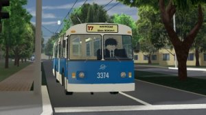 Рейс на маршруту 17 на ЗИУ-9 в игре Ташкент транспорт