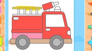 Пожарная 🚒 машина 🚘 раскраска 🖍️  видео для детей