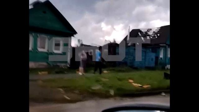 Последствия мощного торнадо в городе Кушва в Свердловской области