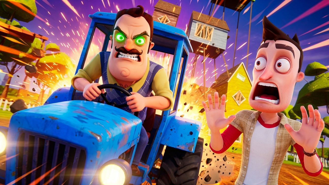 ПРИВЕТ СОСЕД НА СИНЕМ ТРАКТОРЕ.HELLO NEIGHBOR смотреть онлайн