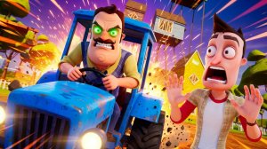 ПРИВЕТ СОСЕД НА СИНЕМ ТРАКТОРЕ.HELLO NEIGHBOR