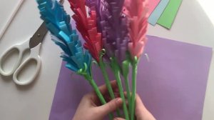 ЛАВАНДА! Цветы из бумаги своими руками на 8 Марта! Подарок Маме!