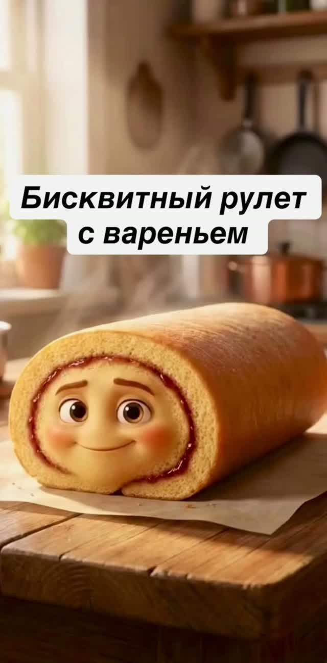 Бисквитный рулет с вареньем 🍰