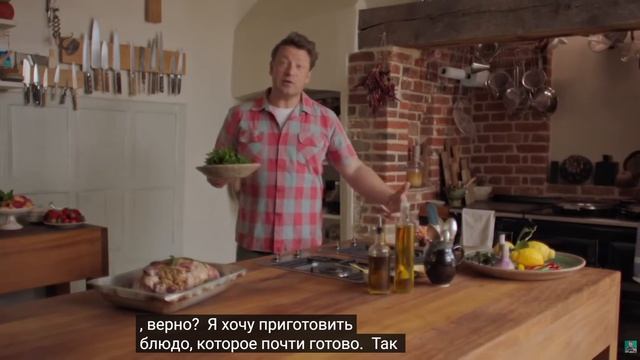 Джейми Оливер. Запеченое плечо ягненка, картофель, панакотта, кростини. СУБТИТРЫ