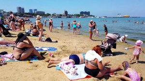 Анапа 24 июня: Пляж и море с «зеленцой». Жара +30°C и море +23°C! Без комментариев