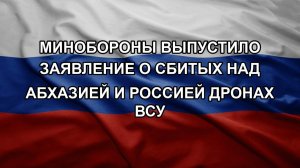 Минобороны выпустило заявление о сбитых над Абхазией и Россией дронах ВСУ