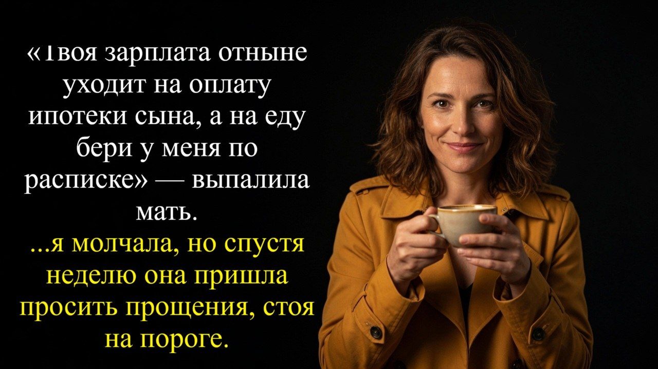 Твоя зарплата отныне уходит на оплату ипотеки сына, а на еду бери у меня по расписке...
