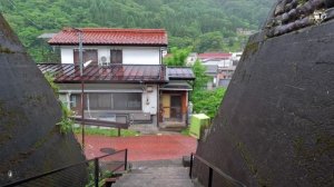 Дождливый день в тихой японской деревушке Фукусима-Юку, Нагано