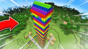 ЭТОТ РАДУЖНЫЙ НЕБОСКРЁБ НЕОЖИДАННО ВЫРОС В МАЙНКРАФТ | Риколит Minecraft