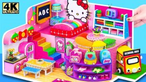 Постройте миниатюрную школу Hello Kitty со спальней, столовой и школьным автобусом #Миниатюрный карт