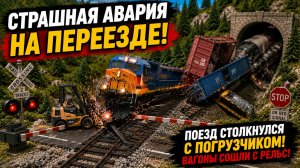 Авария на железнодорожном переезде! Новый мультик про игрушечные поезда, железную дорогу и машинки.