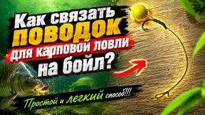 Как вязать поводок с волосом для карповой ловли на бойл.