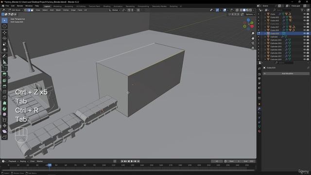 Blender in Practice Creating a 3D Factory 7 - Modeling the Third Module смотреть онлайн