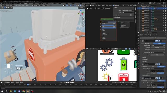 Blender in Practice Creating a 3D Factory 13 - Texturing the Third Module Props смотреть онлайн
