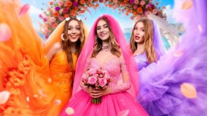 [Тим Тин] - Розовая vs Оранжевая vs Фиолетовая Невеста! Свадебный Челлендж 24 Часа