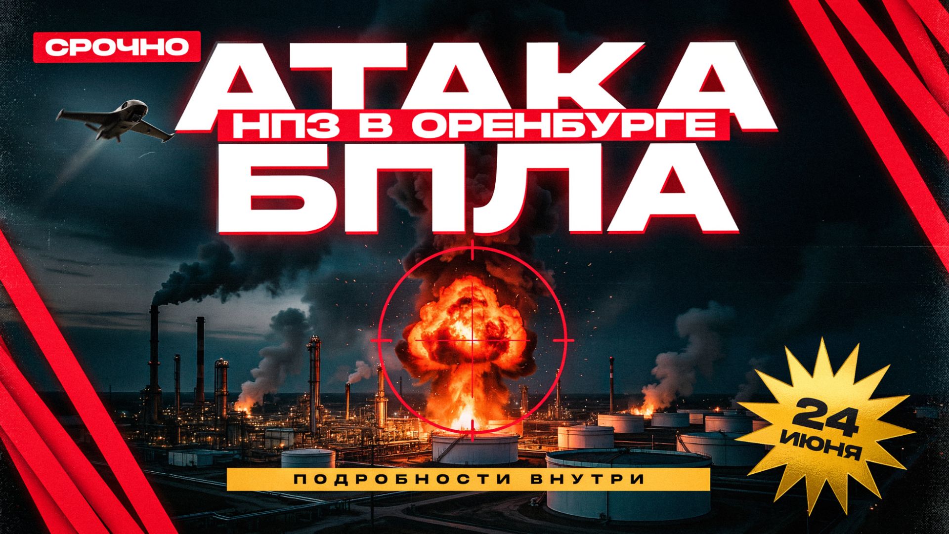 НПЗ в Оренбурге Атаковали БПЛА! Подробности Атаки на Оренбург 24 июня смотреть онлайн