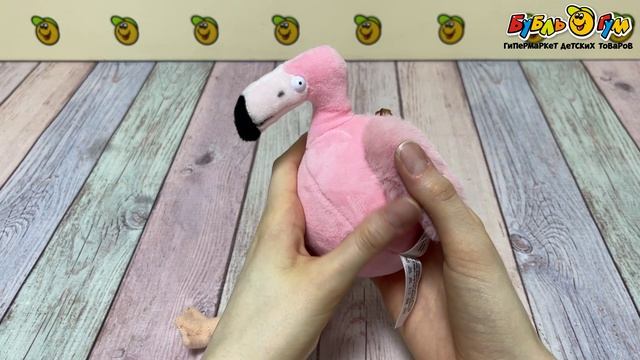 Брелок мягкий LANSON TOYS Фламинго розовый 13см - видео