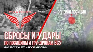 Донбасс. Сбросы и удары по позициям и FPV-дронам ВСУ.