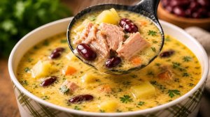 ТУНЕЦ + ФАСОЛЬ?! 🤯 Попробуйте — это потрясающе ВКУСНО! Белковый кремовый суп 🍲