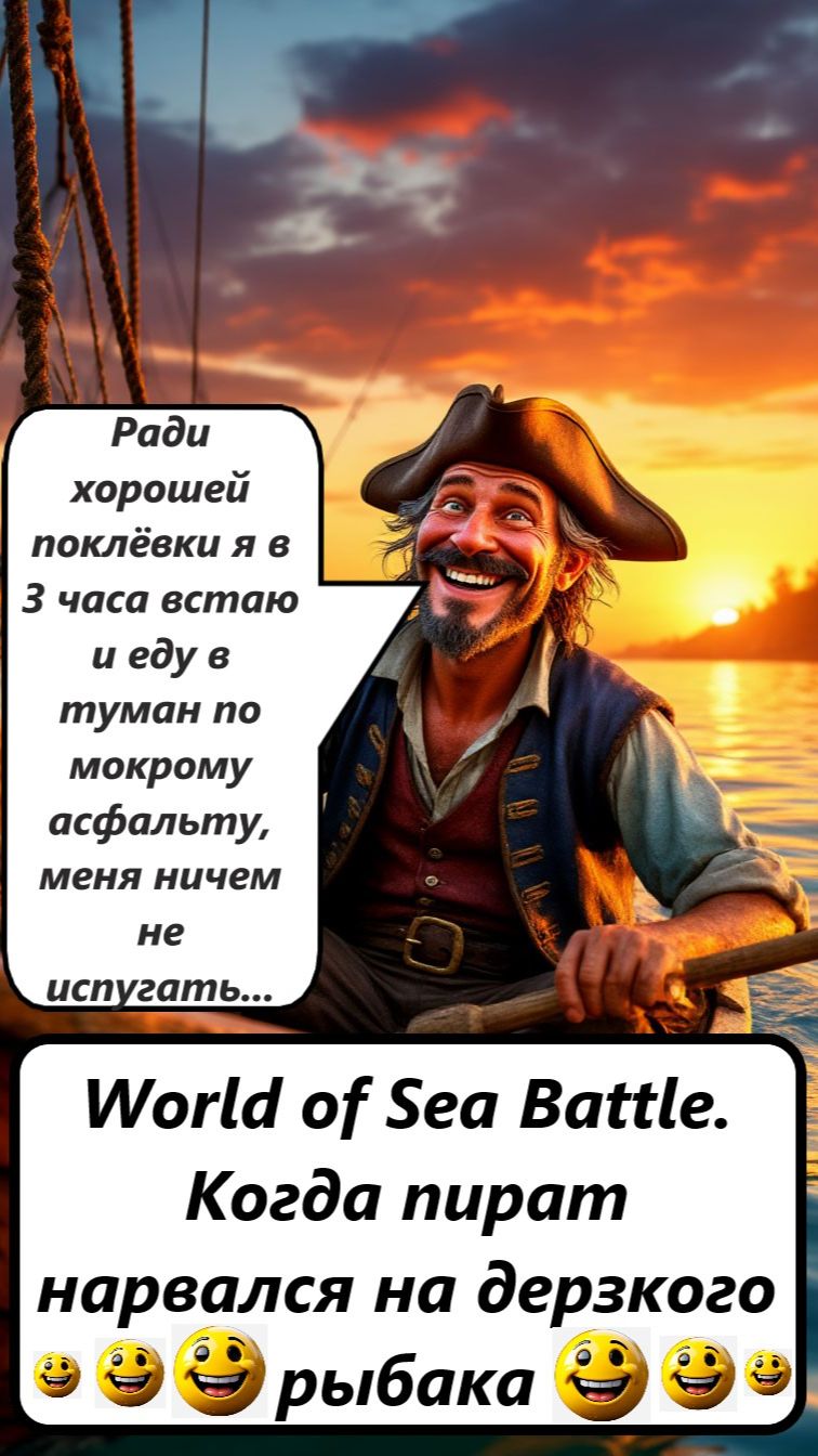World of Sea Battle. Когда пират нарвался на дерзкого рыбака)))