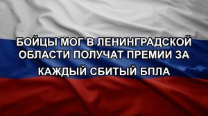 Бойцы МОГ в Ленинградской области получат премии за каждый сбитый БПЛА