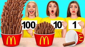 1, 10 или 100 Слоев еды Челлендж _ Смешные Челленджи от Mega DO Challenge