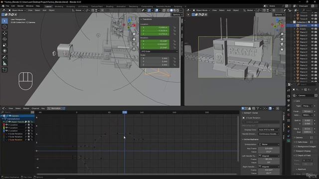 Blender in Practice Creating a 3D Factory 18 - Animating the Camera смотреть онлайн