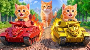 🐾 Мама - кошка Подстригает мех на ферме и шьет Тигровую шапочку для Котят Дома🐾🎩🐯