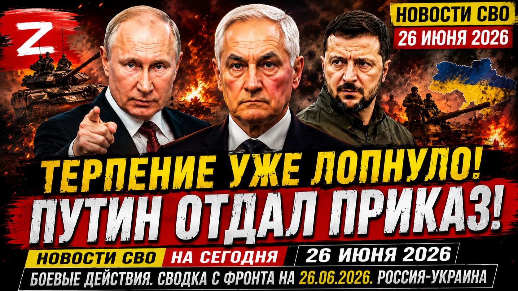 Новости СВО на сегодня 26 июня. Боевые действия. Сводка с фронта на 26.06.2026. Россия-Украина смотреть онлайн