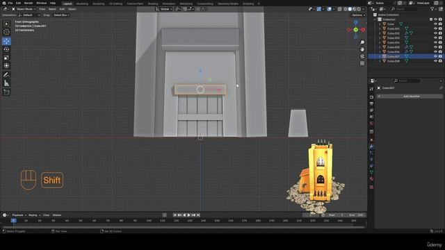 Create a Stylized Fort for Games Blender to Substance 3 - Blocking out the door and windows