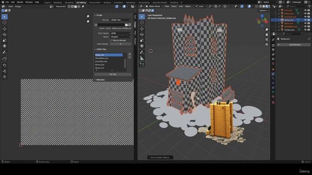 Create a Stylized Fort for Games Blender to Substance 17 Finishing the UV Map and fixing смотреть онлайн