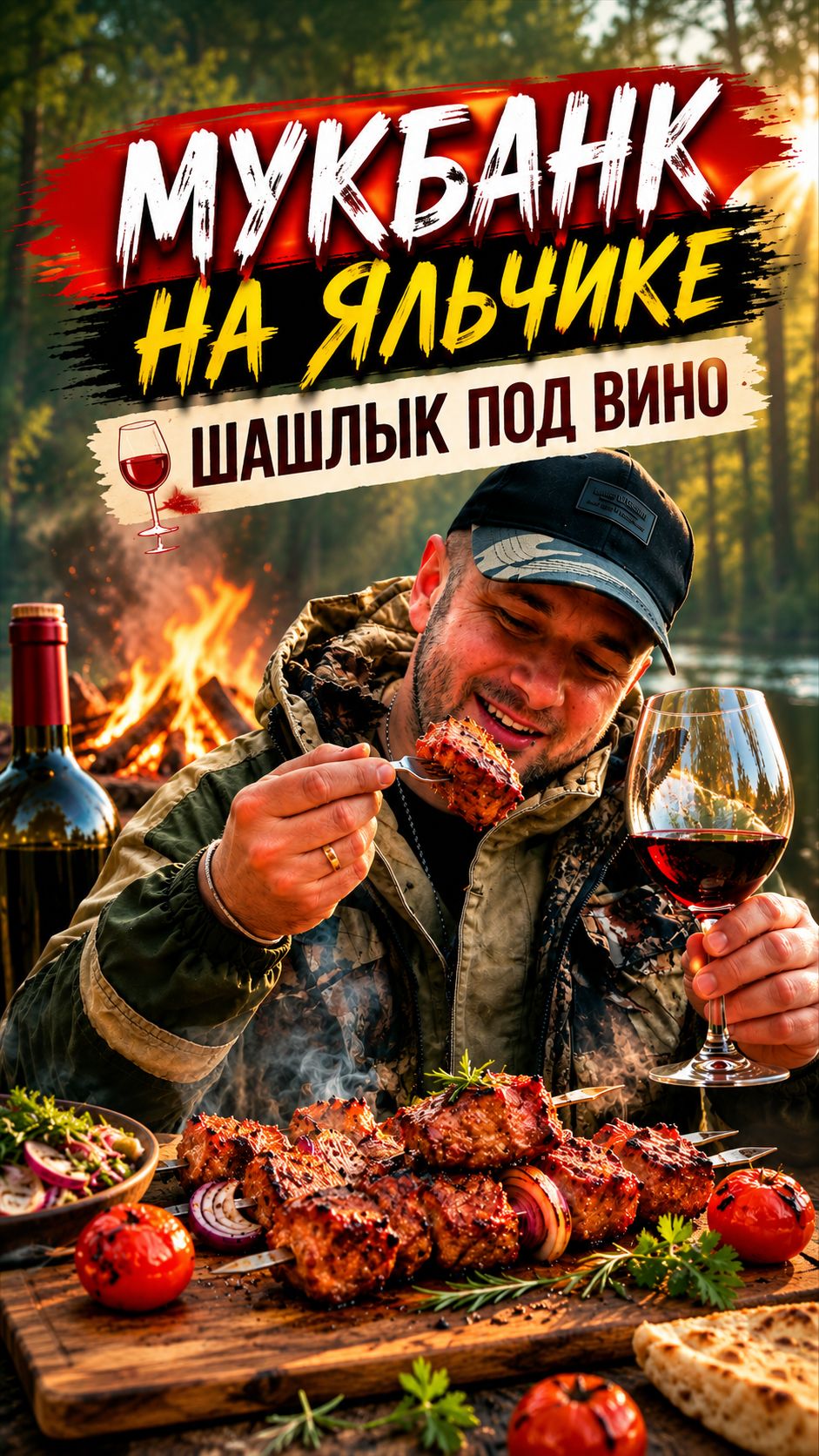 Жарим сочный шашлык на лесном озере Яльчик