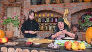 Выпечка традиционных лепешек  на открытом огне Азербайджанская Кухня Деревенская Кухня  Рецепты