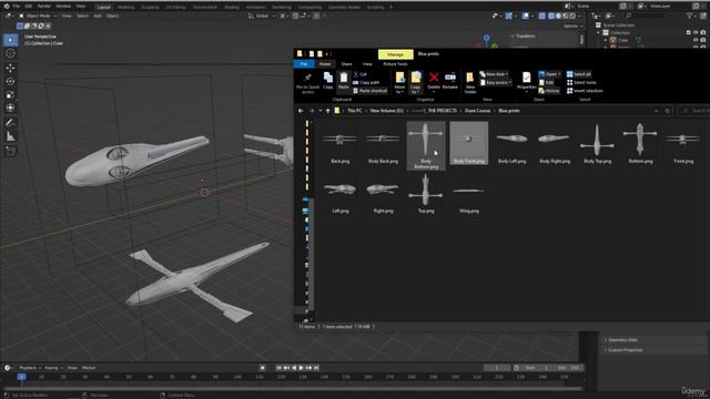 BLENDER Creating the Dune Ornithopter 4_Scaling the images
