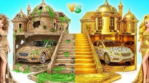 Строим Удивительный Кукольный Домик Дорогой vs Дешевый Челлендж | Потрясающий Творческий Челлендж