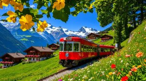 Самый живописный в мире железнодорожный маршрут в Швейцарии 🇨🇭 Швейцарский вид на горы 📍 Бернер
