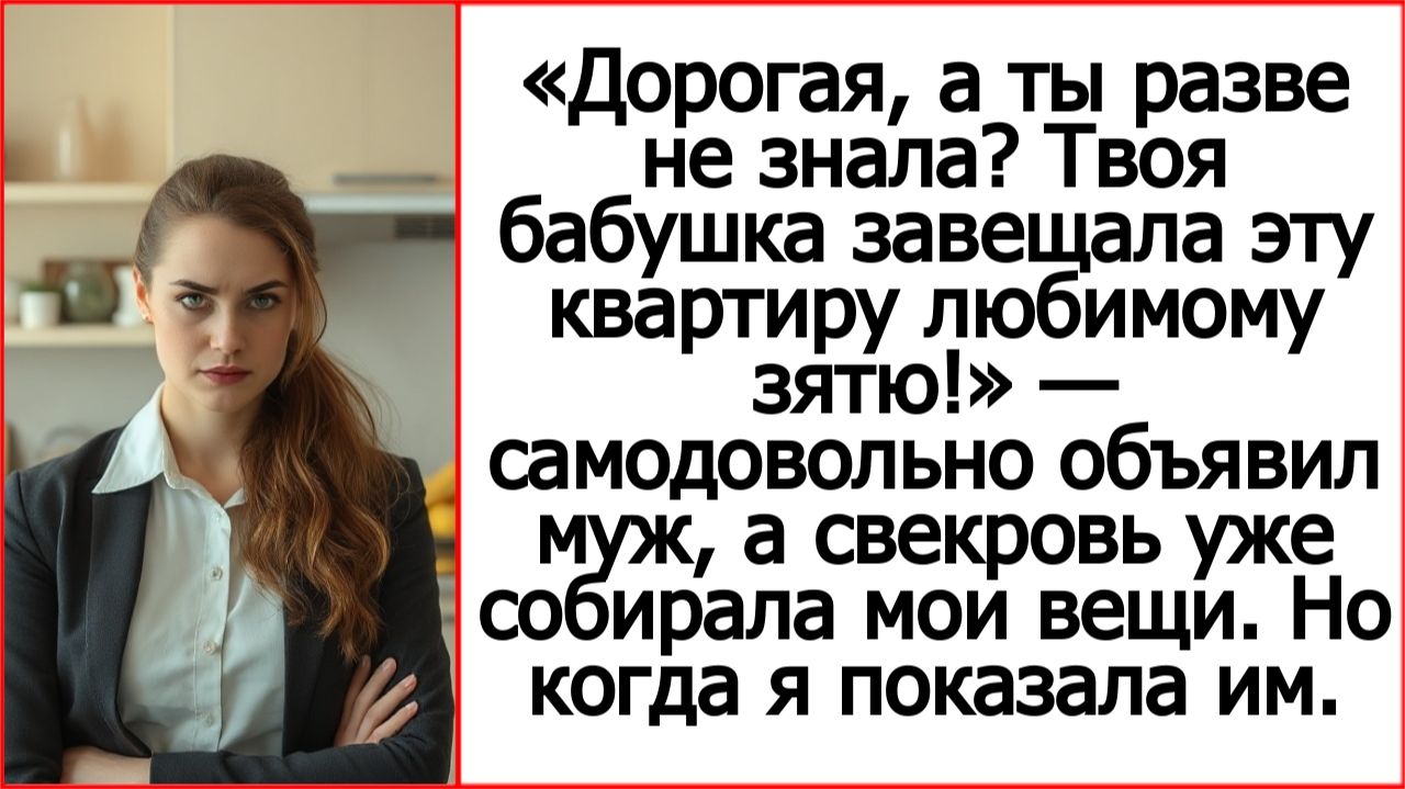 Истории из жизни. Дорогая, а ты не знала? Твоя бабушка завещала квартиру мне. Слушать рассказы.