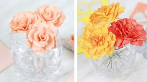 Цветы из фоамирана для открыток и поделок 🌸ИЗ ОДИНАКОВЫХ ЗАГОТОВОК ДЕЛАЮ ДВА РАЗНЫХ ЦВЕТОЧКА