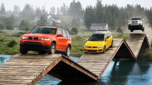 Beamng drive - Соревнование «Машины против сломанного моста»
