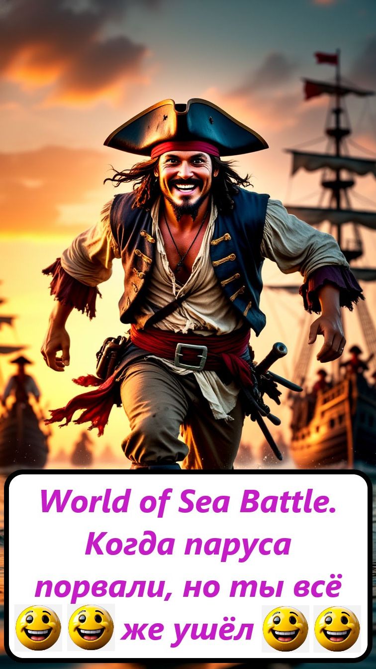 World of Sea Battle. Когда паруса порвали, но ты всё же ушёл))