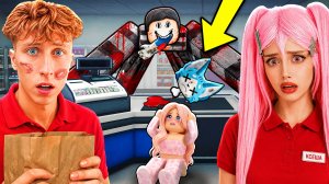 😱ВЫЖИВАНИЕ НОЧЬЮ В МАГАЗИНЕ С ДЕВУШКОЙ ROBLOX