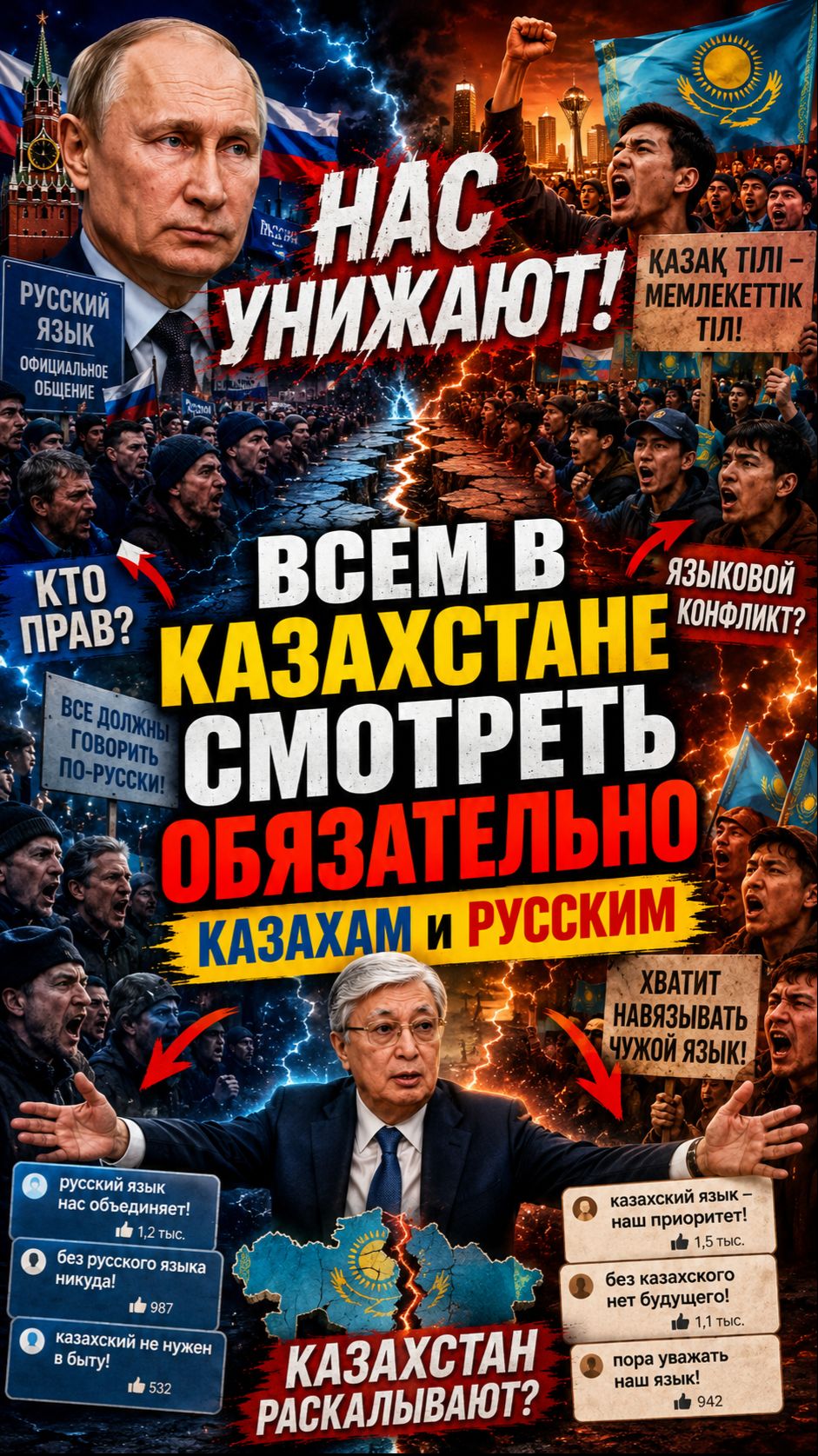 «КОЛЛЕКТИВНЫЙ ПСИХОЗ!» ❌ Языковой вопрос раздирает Казахстан: что на самом деле происходит