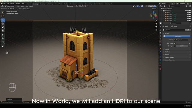 Create a Stylized Fort for Games Blender to Substance 22 - Creating our final rotating render смотреть онлайн